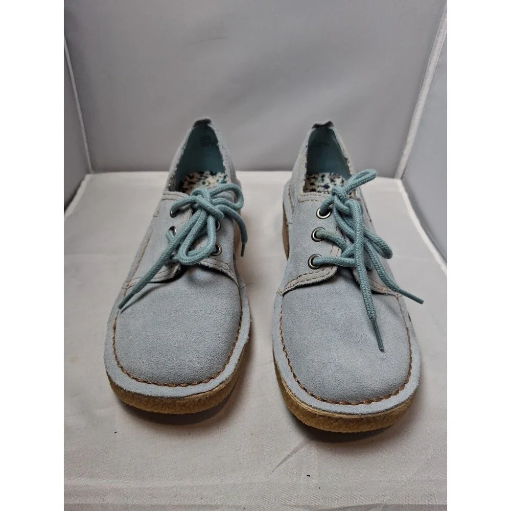 RAMPAGE women's Light Blue Suede Oxford Boat Shoes Loafers Moccasins Size 6.5